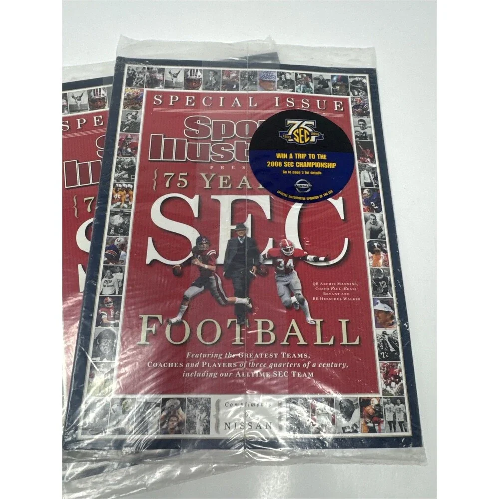 4x SPORTS ILLUSTRATED 75 Years of SEC Football New Unopened Alabama Bear Bryant